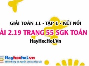 Bài 2.19 SGK Toán 11 tập 1 Kết nối tri thức